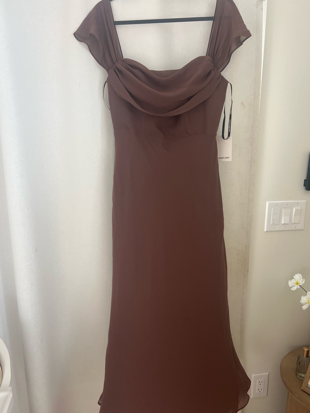 Birdy Grey Brown Mischa Chiffon Maxi Dress
